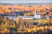 Вид на городок и реку Клязьму со смотровой площадки Никольского монастыря, г. Гороховец, Владимирская обл.