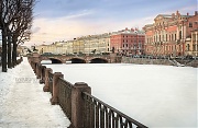 Зимний Санкт-Петербург. Аничков мост на Фонтанке