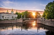 Фотографии Санкт-Петербурга. Солнце встает у Никольского собора над Крюковым каналом