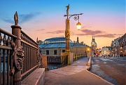 Ограда Летнего сада и Пантелеймоновский мост. г. Санкт-Петербург