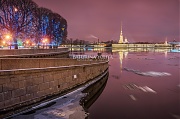 Петропавловская крепость зимним утром. г. Санкт-Петербург