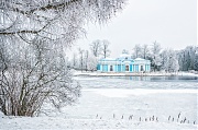 Павильон Грот и снежные деревья в Царском Селе. г. Санкт-Петербург