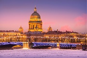 Исаакиевский собор и закат. г. Санкт-Петербург