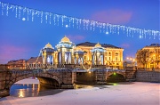 Ломоносовский мост через Фонтанку и украшения. г. Санкт-Петербург