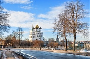 Вид на Кром из парка. г. Псков