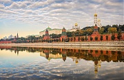 Безветренное утро у Московского Кремля (г.Москва)