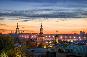 Сизые сумерки над городом со смотровой площадки РАН (г.Москва)