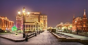 Снежно на Манежной площади. г.Москва