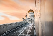 Храм Христа Спасителя среди холодного мрамора и больше ничего. г.Москва