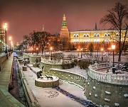 Зима в Александровском саду у Московского Кремля. Зимние сказки
