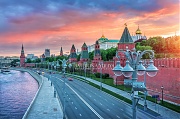 Красочный закат над Кремлем. г.Москва