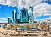 Вид на Москву-Сити от моста до моста