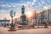 Памятник Пушкину и голубь. г. Москва