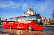 Красный автобус, туристическая компания Незабываемая Москва и Храм Христа Спасителя, Москва