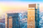 Вид на город со смотровой площадки Панорама 360, Москва-Сити, МИД