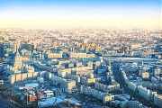 Вид на город со смотровой площадки Панорама 360, Москва-Сити, гостиница Украина