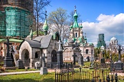 Часовня Левченко и церковь Иоанна Лествичника, могила, некрополь, Донской монастырь, Москва