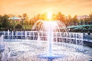 Летний танцующий фонтан в Царицыно, Москва